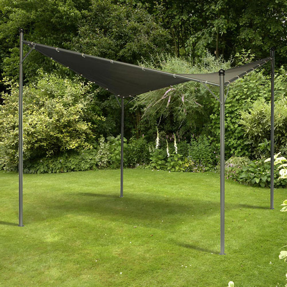 Glendale 3 x 3m Twin Sail Grey Garden Gazebo Image 1