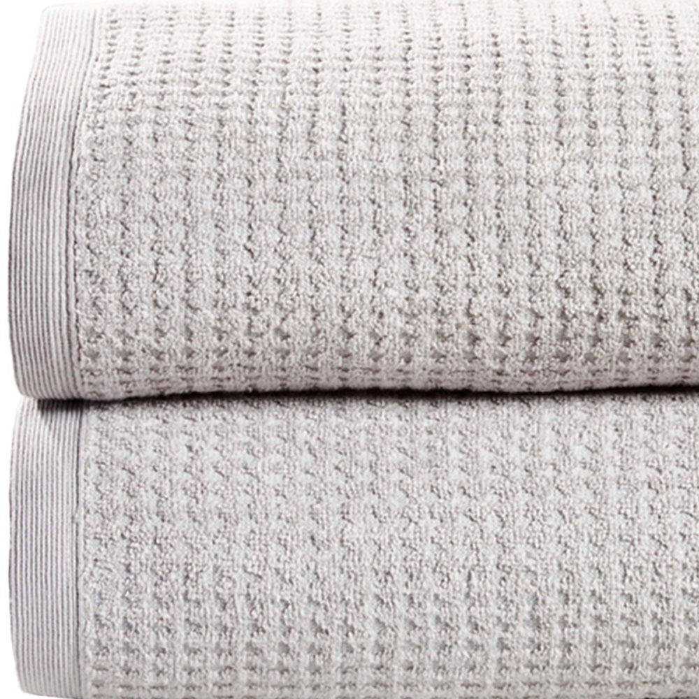 Rapport Home Waffle Textured Cotton Blue Towel Bale 2 Pack Image 3