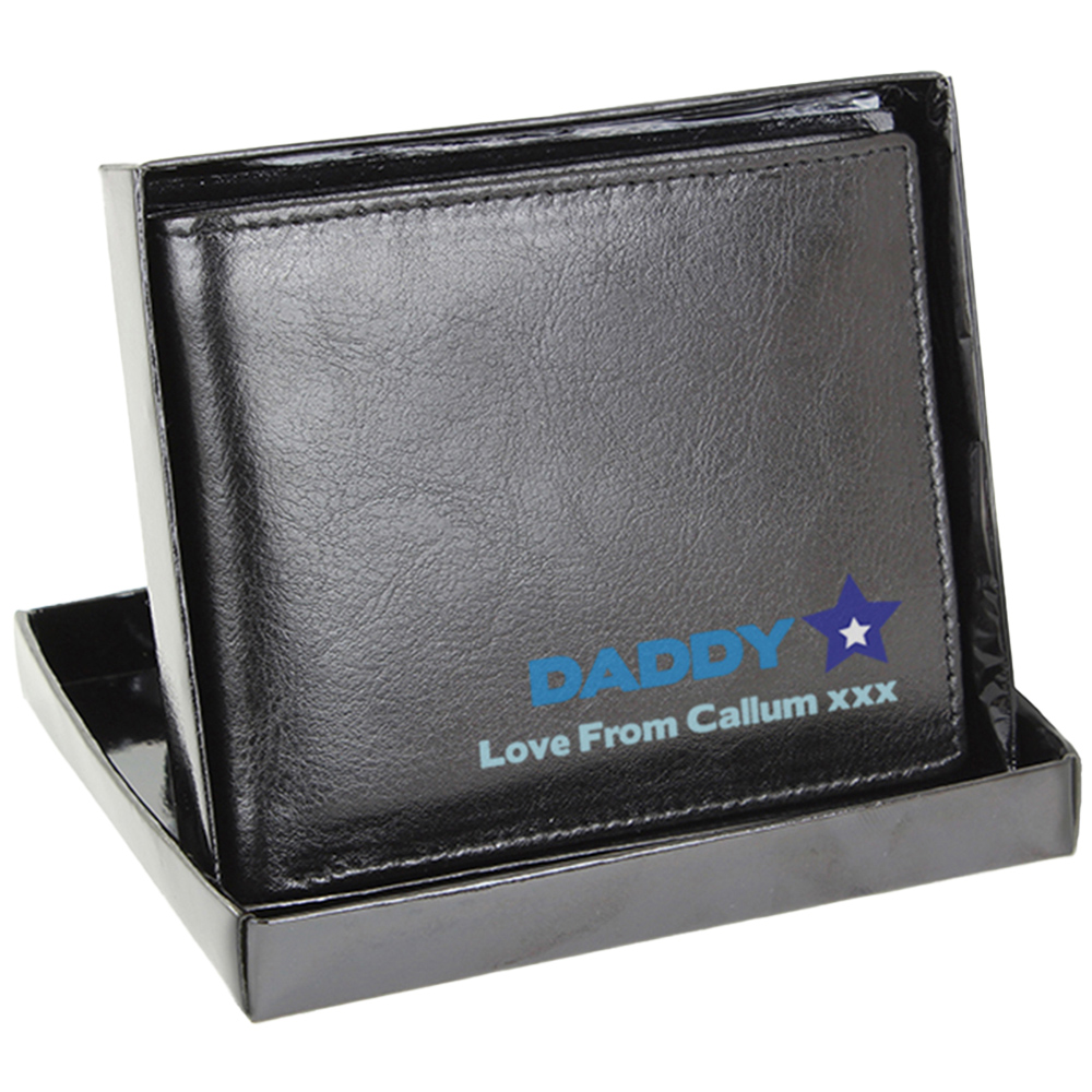 Personalised Memento Personalised Blue Worlds Best Dad Leather Wallet Image 4