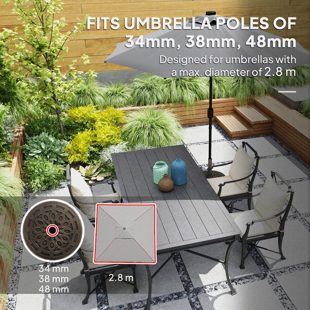 Outsunny Bronze Resin Parasol Base with Wheels 21kg Image 6