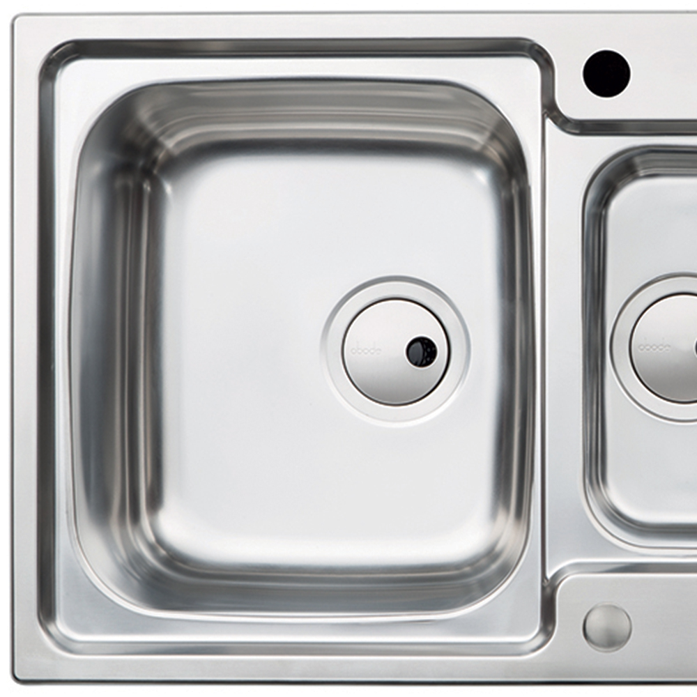 wilko Neron Stainless Steel 1.5 Bowl Kitchen Sink 1000mm Image 2