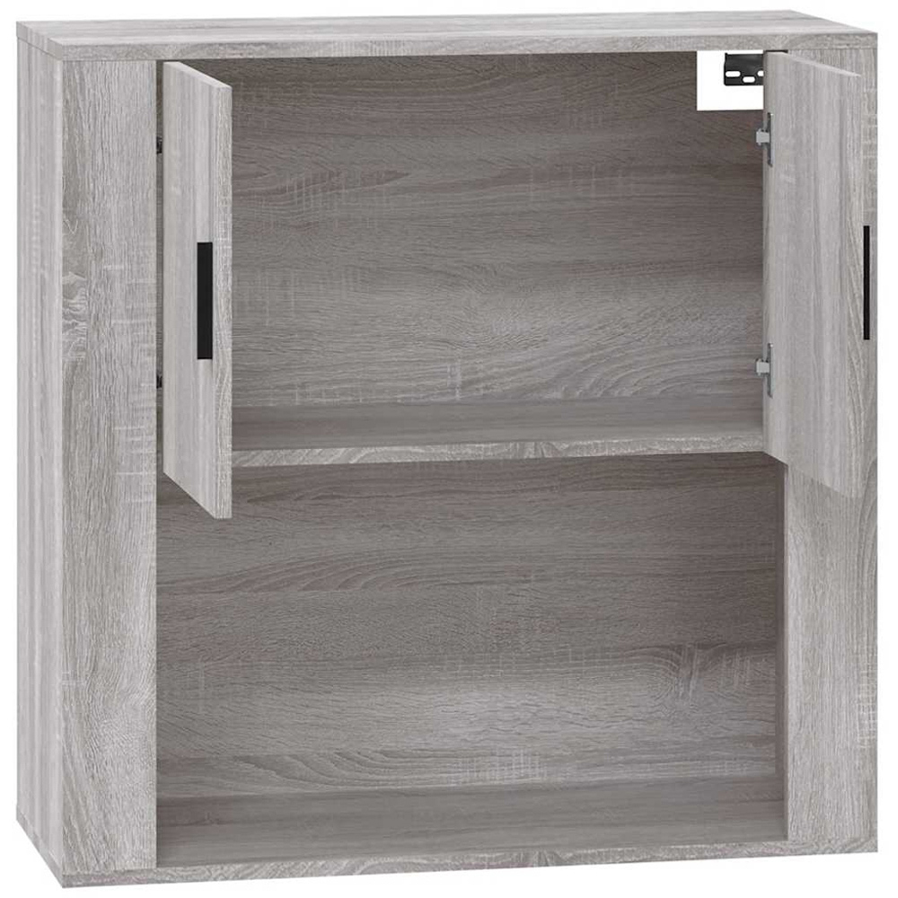 vidaXL 2 Door Single Open Shelf Grey Sonoma Wall Mounted Cabinet Image 4