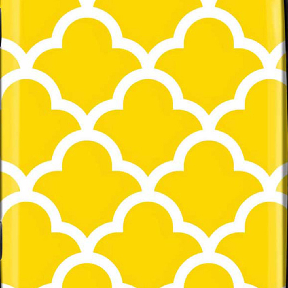 Warren Reed Designer Medium Geometric Yellow Quatrefoil Wave Suitcase Image 3