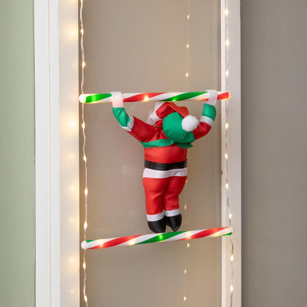 Samuel Alexander 124 Warm White LED Light-Up Santa Climbing Ladder Christmas Decoration 1.92m Image 7
