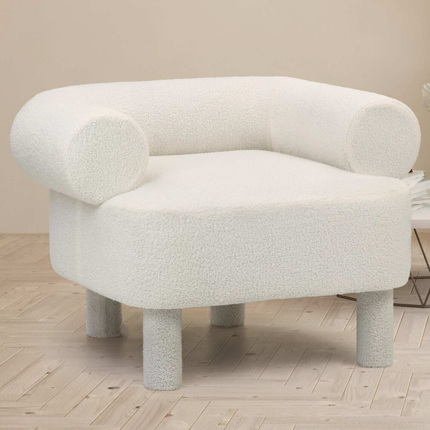 Khloe White Accent Chair Image