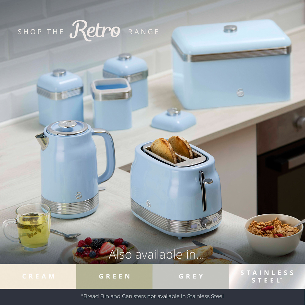Swan Retro Revive Blue 2 Slice Toaster Image 7