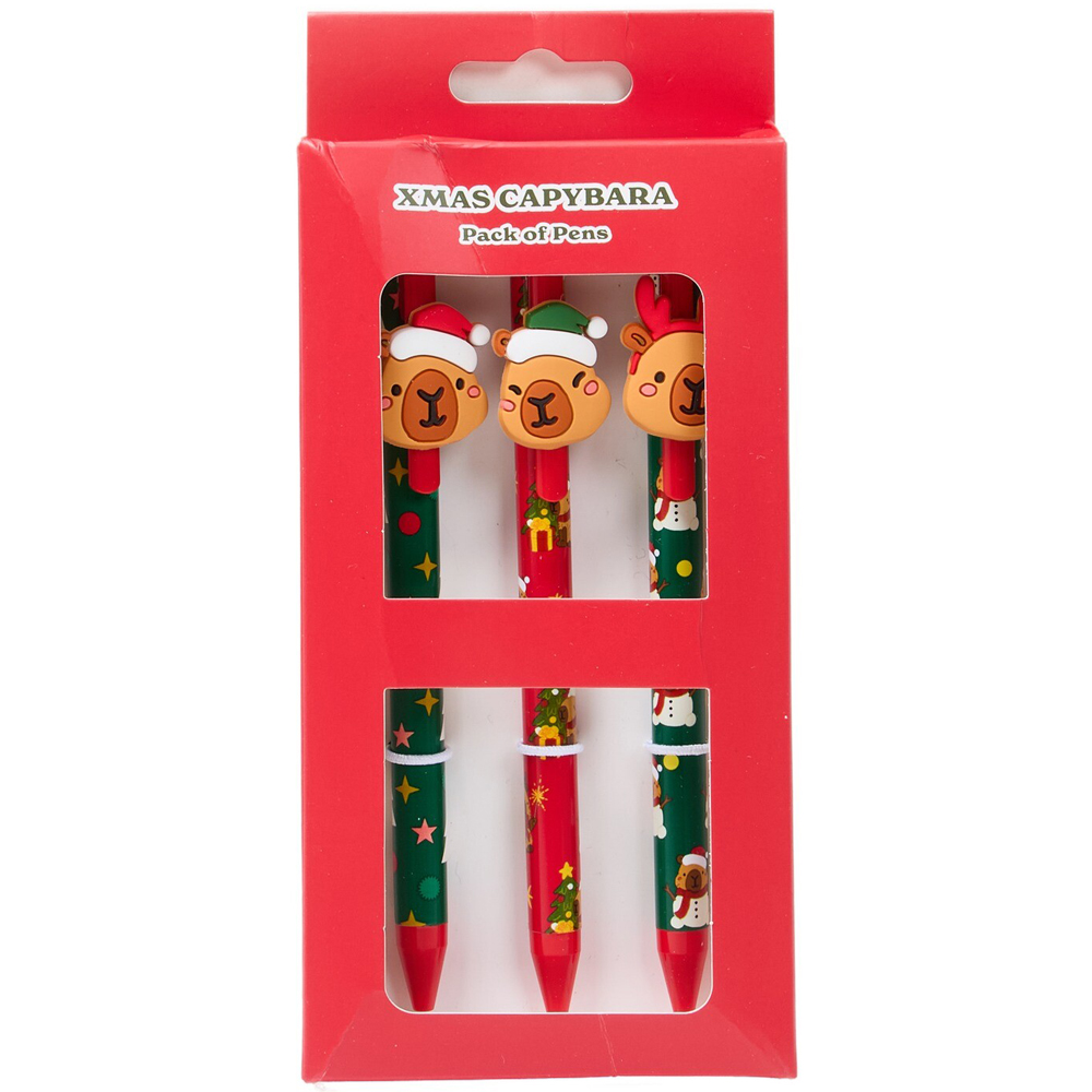 Pack of 3 Xmas Capybara Pens Image 1