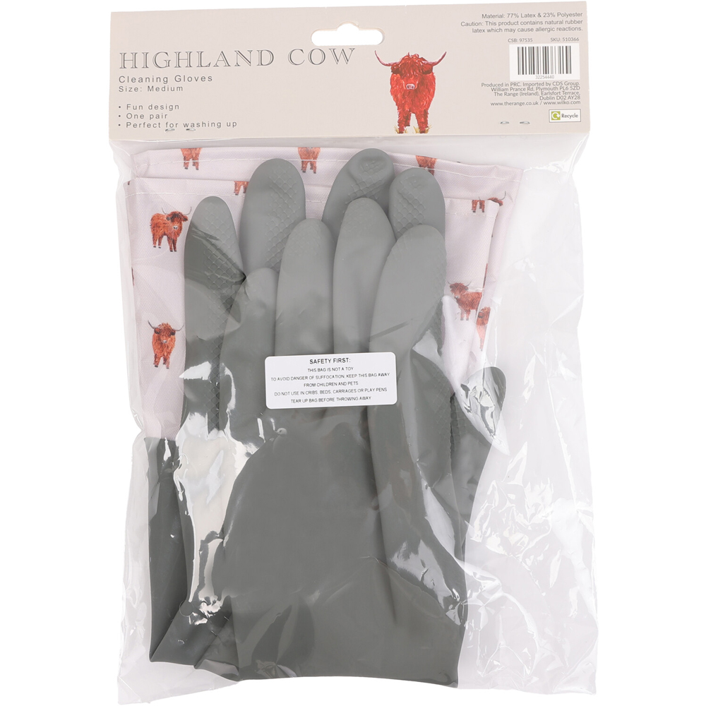 Highland Cow Cleaning Gloves Green Image 4