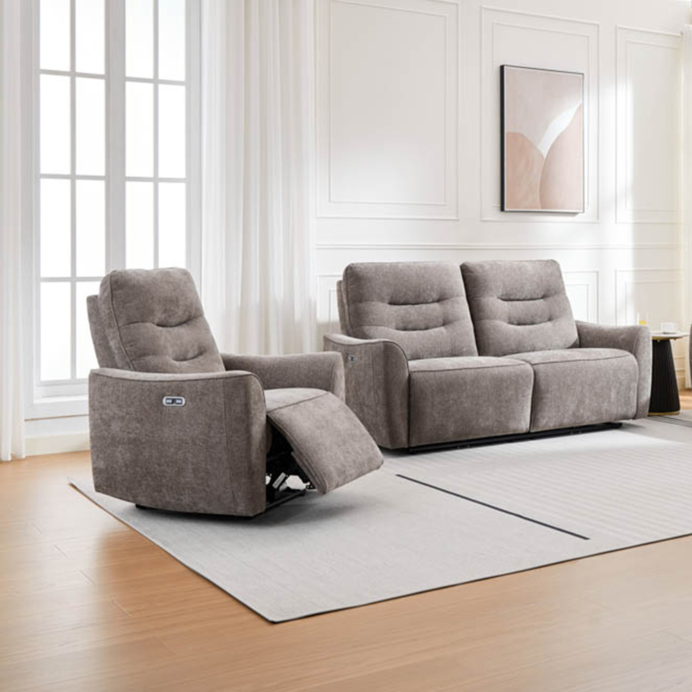 Midtown Stone Fabric Recliner Chair Image 6