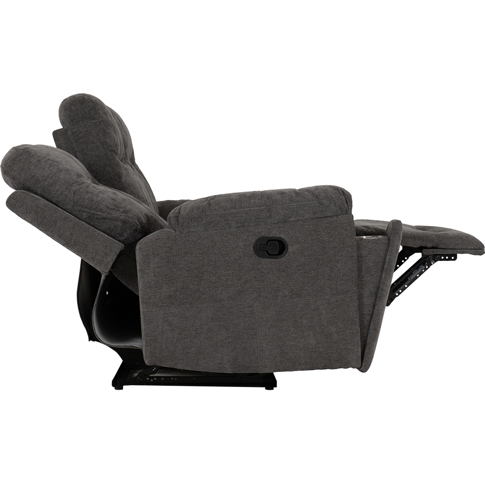 Seconique Guildford 3 Seater Grey Fabric Recliner Sofa Image 6