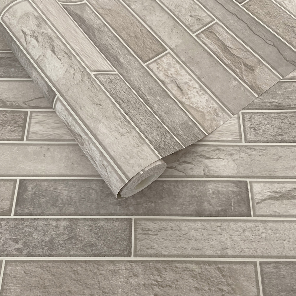 Holden Decor Talara Stone Tile Beige Wallpaper Image 2