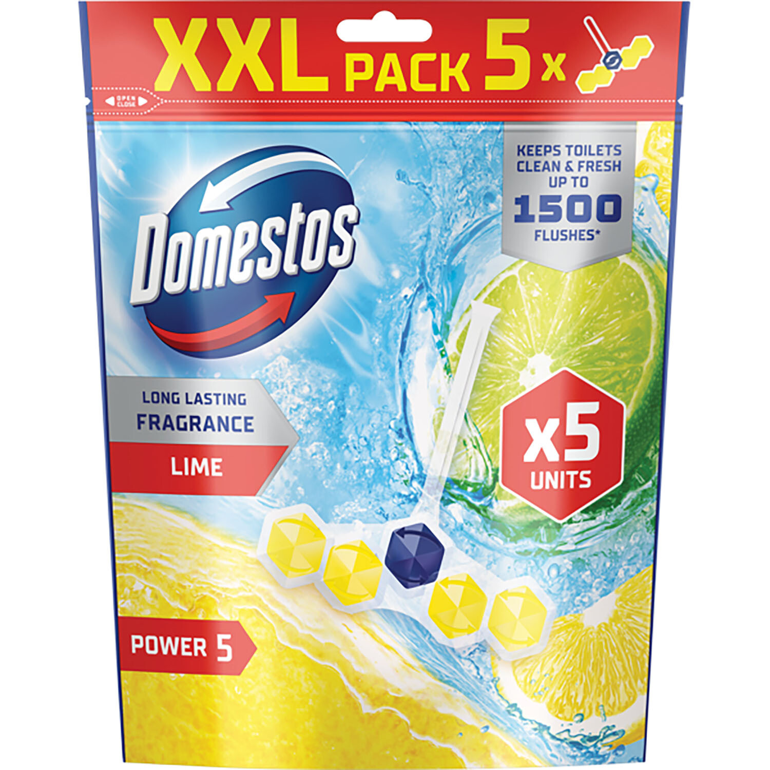 Pack of 5 Domestos Power 5 Rim Blocks Image