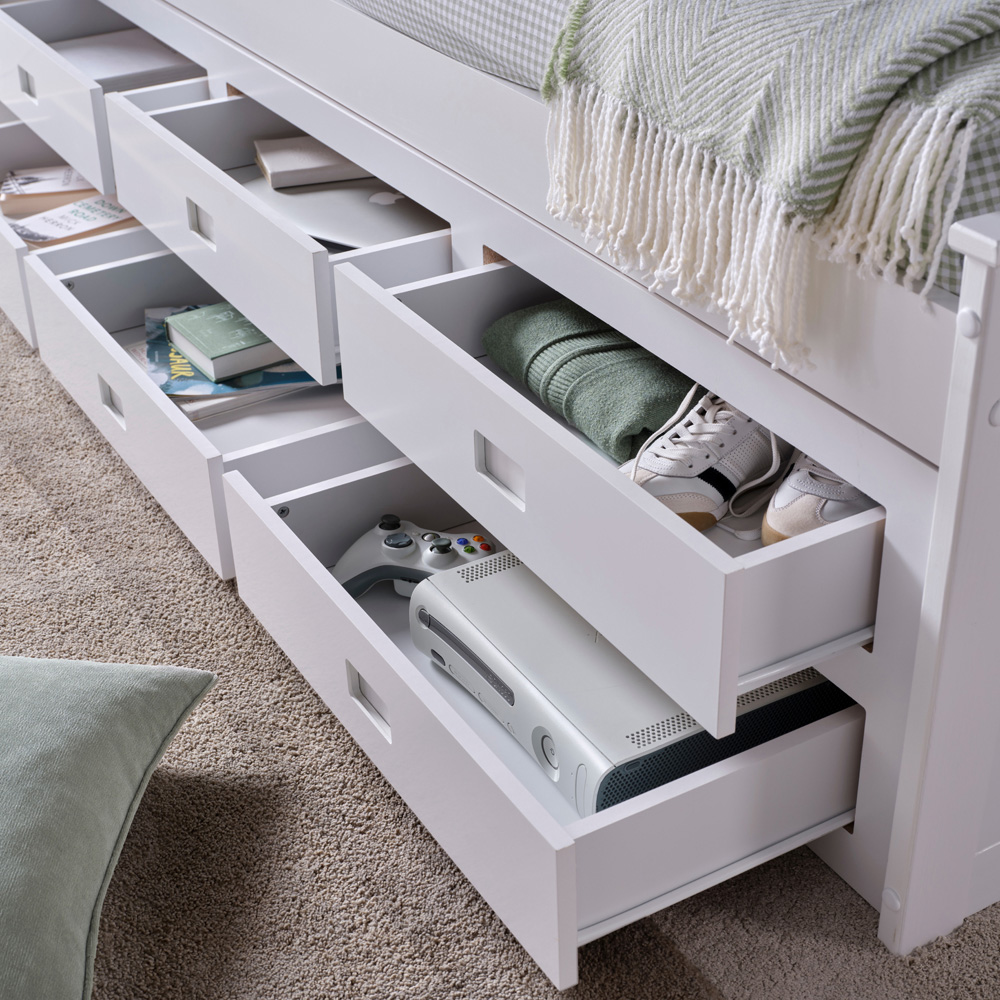 Bedmaster Nova 6 Drawer White Storage Bed with Pocket Mattress Image 5