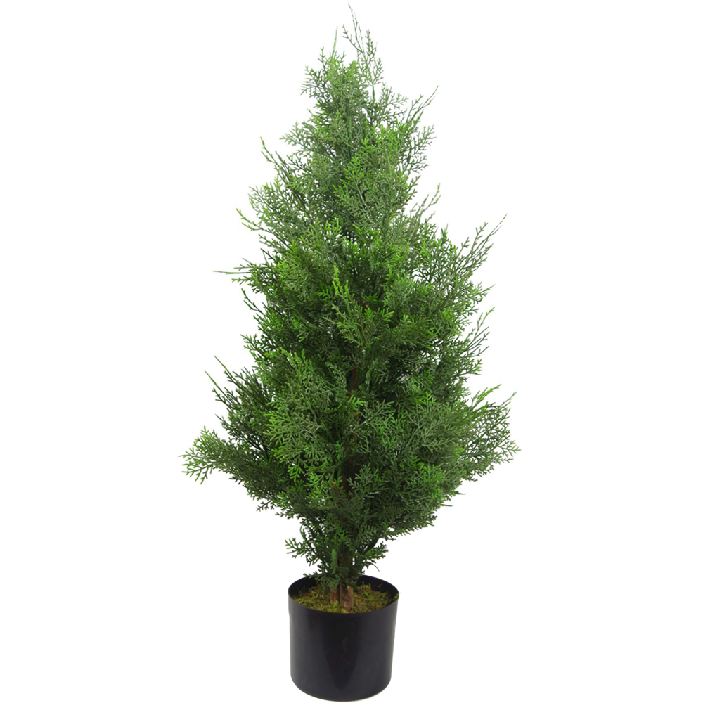 Leaf Realistic Cypress Topiary Artificial Plant 3ft Image 1