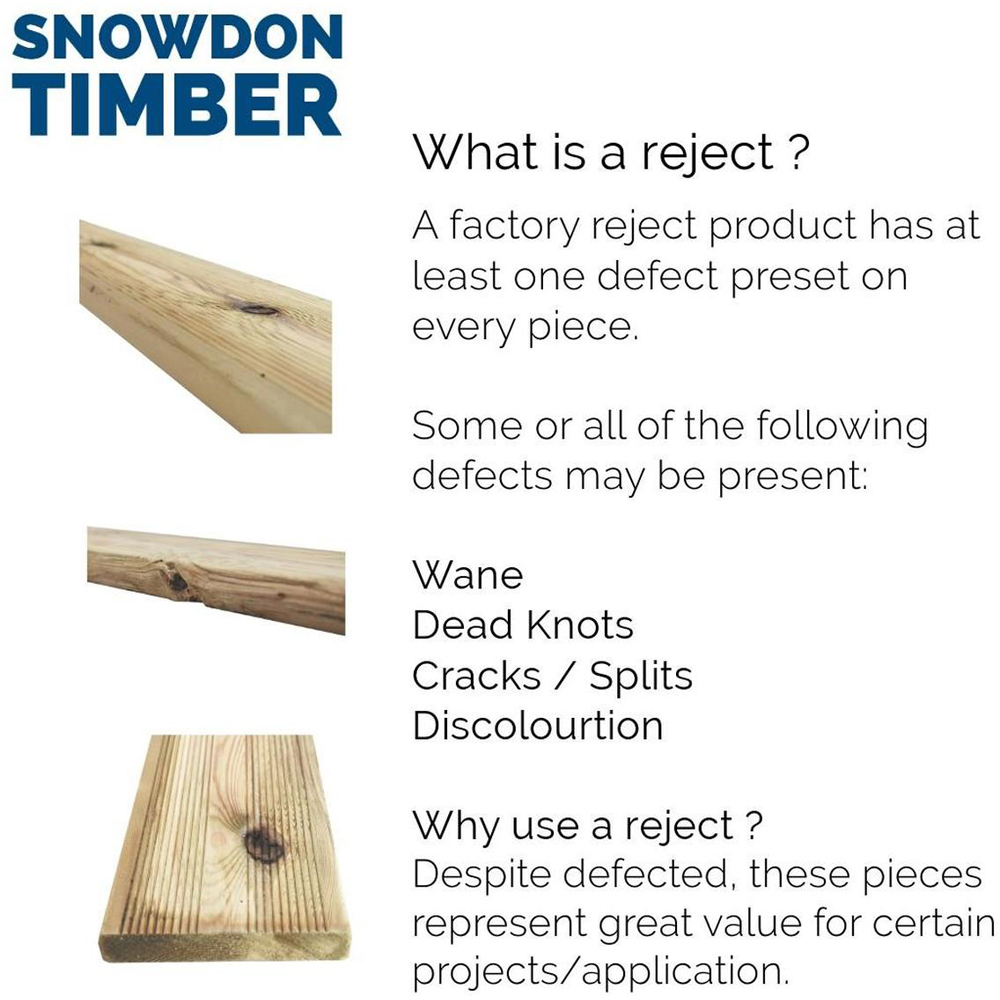 Snowdon Timber Pressure Treated Decking Board 2.4m x 145 x 27mm 8 Pack Image 6
