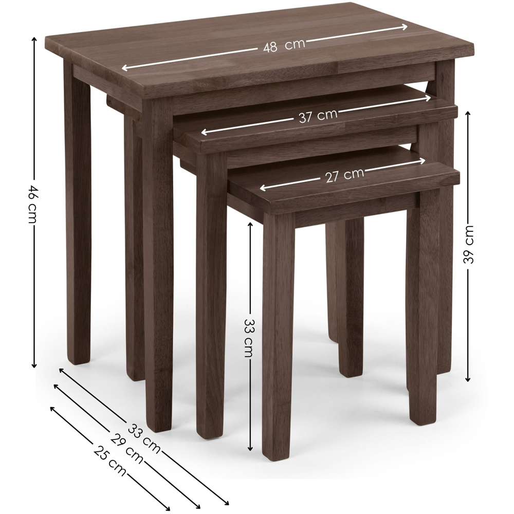 Julian Bowen Cleo Walnut Nest of Tables Set of 3 Image 7
