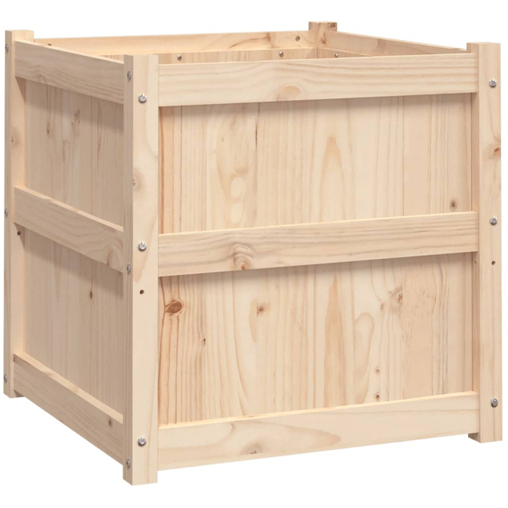 vidaXL Natural Solid Pine Wood Garden Planter 60 x 60 x 60cm Image 1