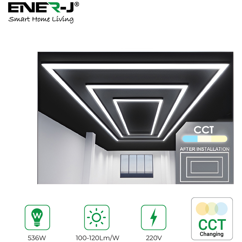 ENER-J 536W CCT Adjustable Designer Ceiling Light with 2 Inner Frame and Border Image 4