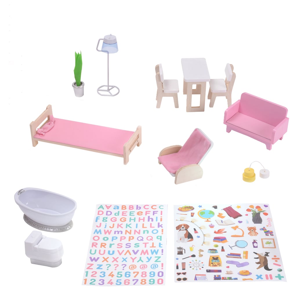 Teamson Kids Dreamland Multicolour 3 Side Open Farmhouse Doll House Image 4