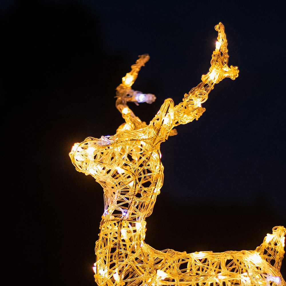 The Christmas Centre 90 LED Soft Acrylic Light-Up Small Stag Reindeer 60cm Image 7
