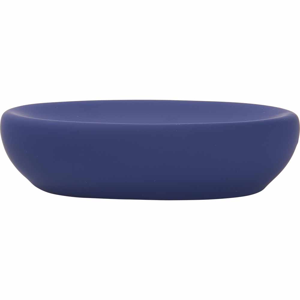 Wilko Matt Blue Soft Touch Soap Dish Image 3