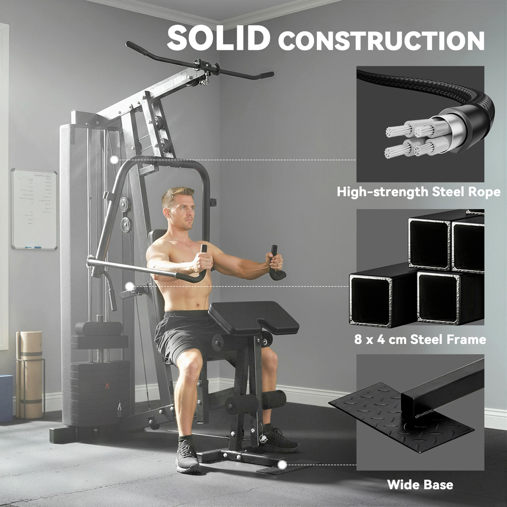 SPORTNOW Multi Function Adjustable Weight Training Home Gym Workout Station Image 6