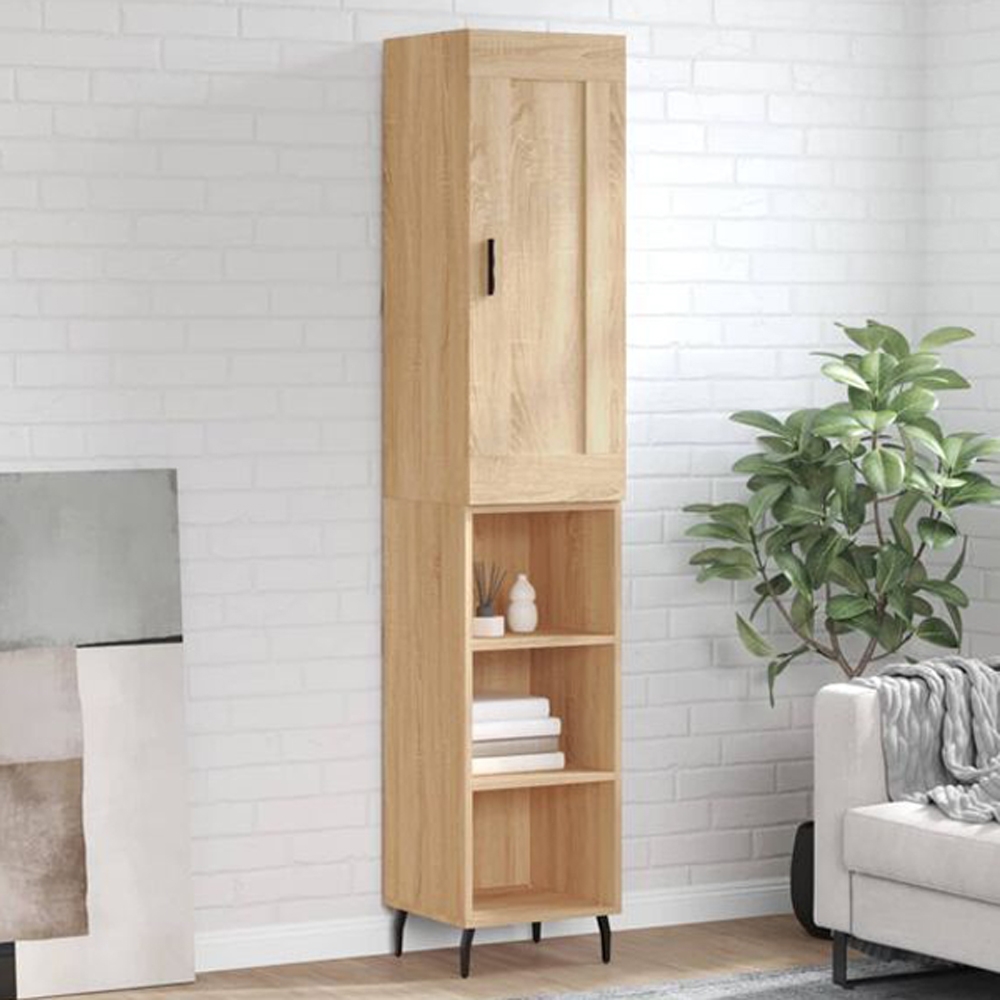 vidaXL Single Door 3 Shelf Sonoma Oak Highboard Image 1