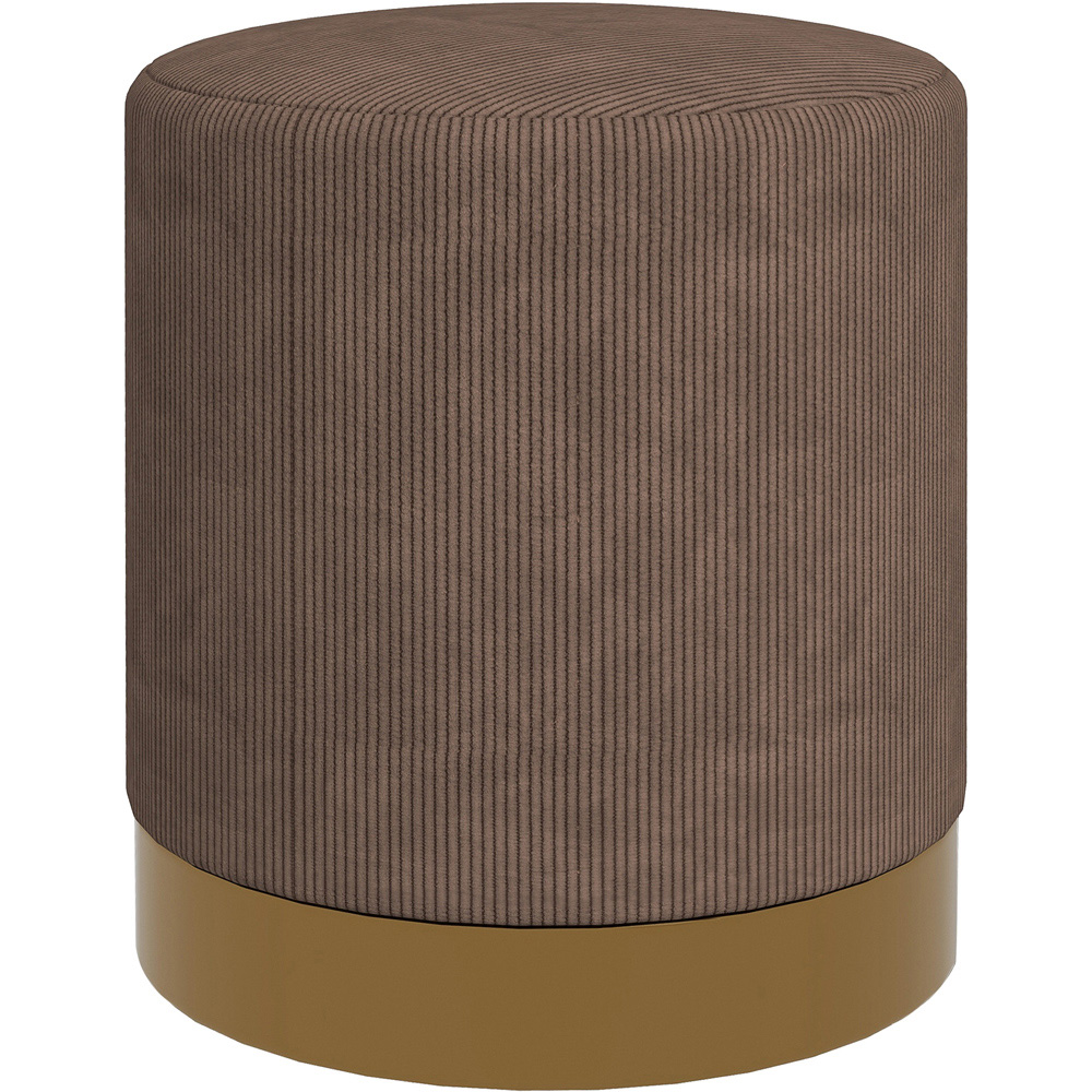Portland Light Brown Round Footstool Image 2