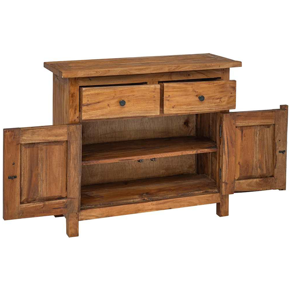 vidaXL 2 Door 2 Drawer Brown Mahogany Wood Sideboard Image 4