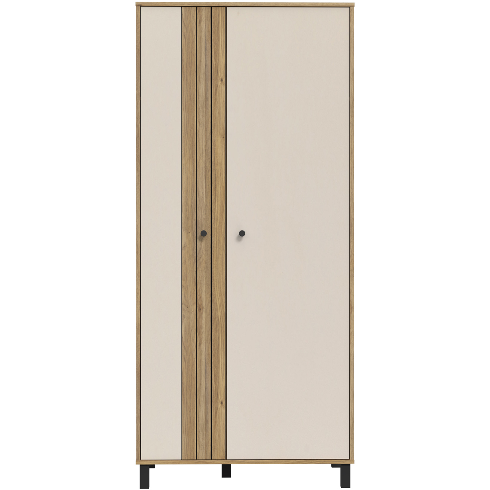 Florence Grafton 2 Door Cream and Oak Wardrobe Image 3