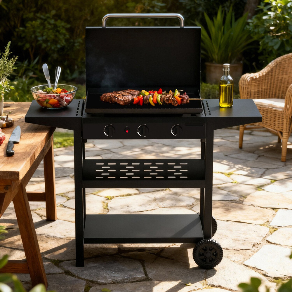 Black Columbus 3 Burner Plancha Image 8