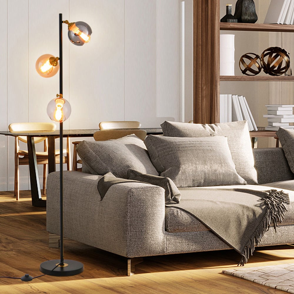 Costway 3 Way Glass Globe Modern Freestanding Lamp Image 2