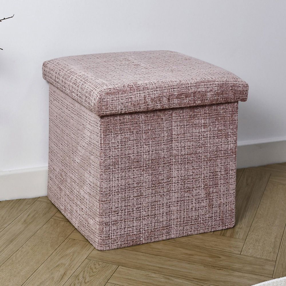 Chenille Storage Box Pink Image 3
