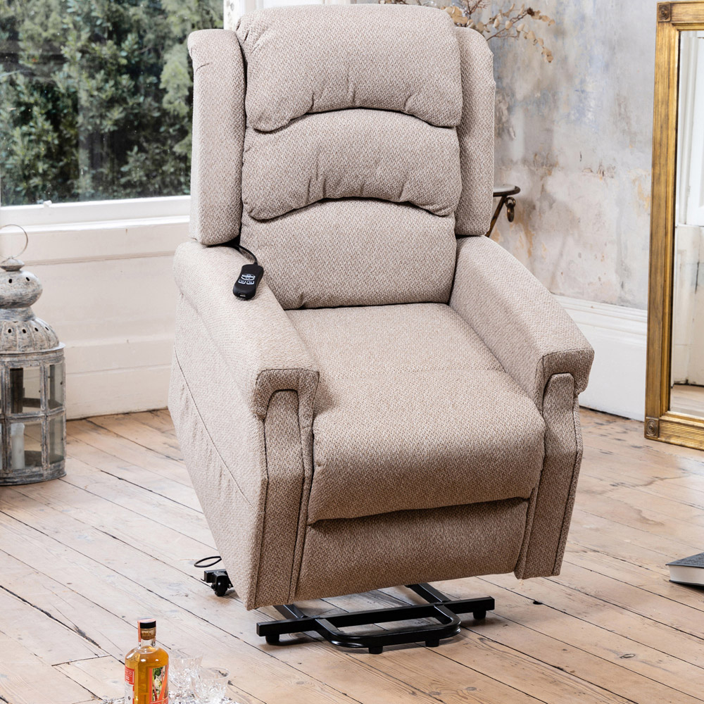 Artemis Home Eltham Beige Massage and Heat Electric Lift Assist Recliner Chair Image 4