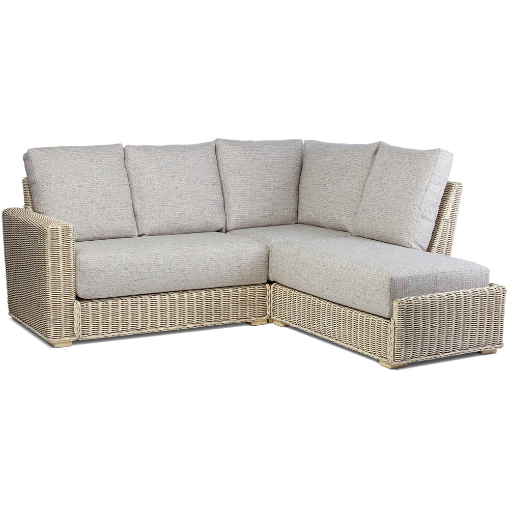 Desser Burford Blush Tweed Natural Rattan Left Hand Corner Sofa Image 2