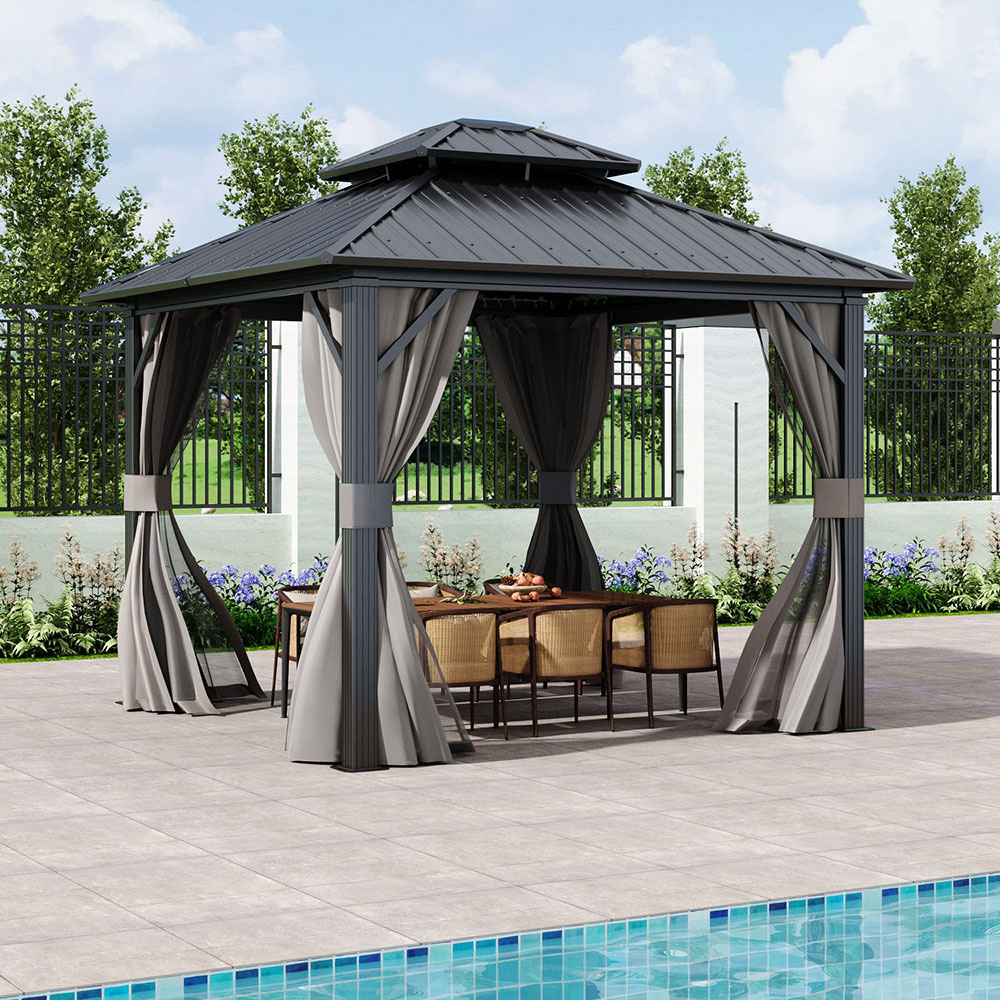 Living and Home Hardtop Patio Gazebo 9 x 9ft Image 8