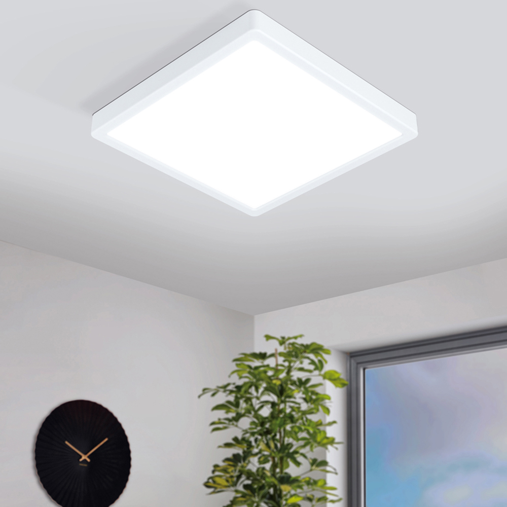 EGLO Fueva-Z White Aluminium Square Smart Control Colour Changing LED Ceiling Light Image 2