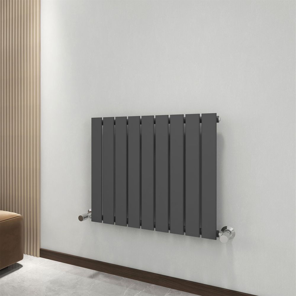 Anthracite 1961 BTU Single Flat Panel Vertical Column Radiator 600 x 612mm Image 2