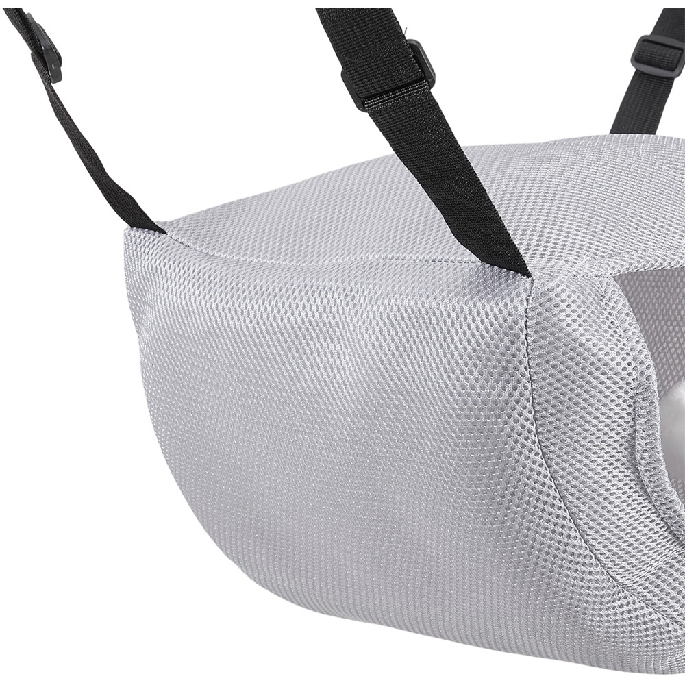 H&O Direct 19 x 82 x 24cm Grey Mesh Foldable Hanging Hammock Pet Bed with Pom Pom Image 4