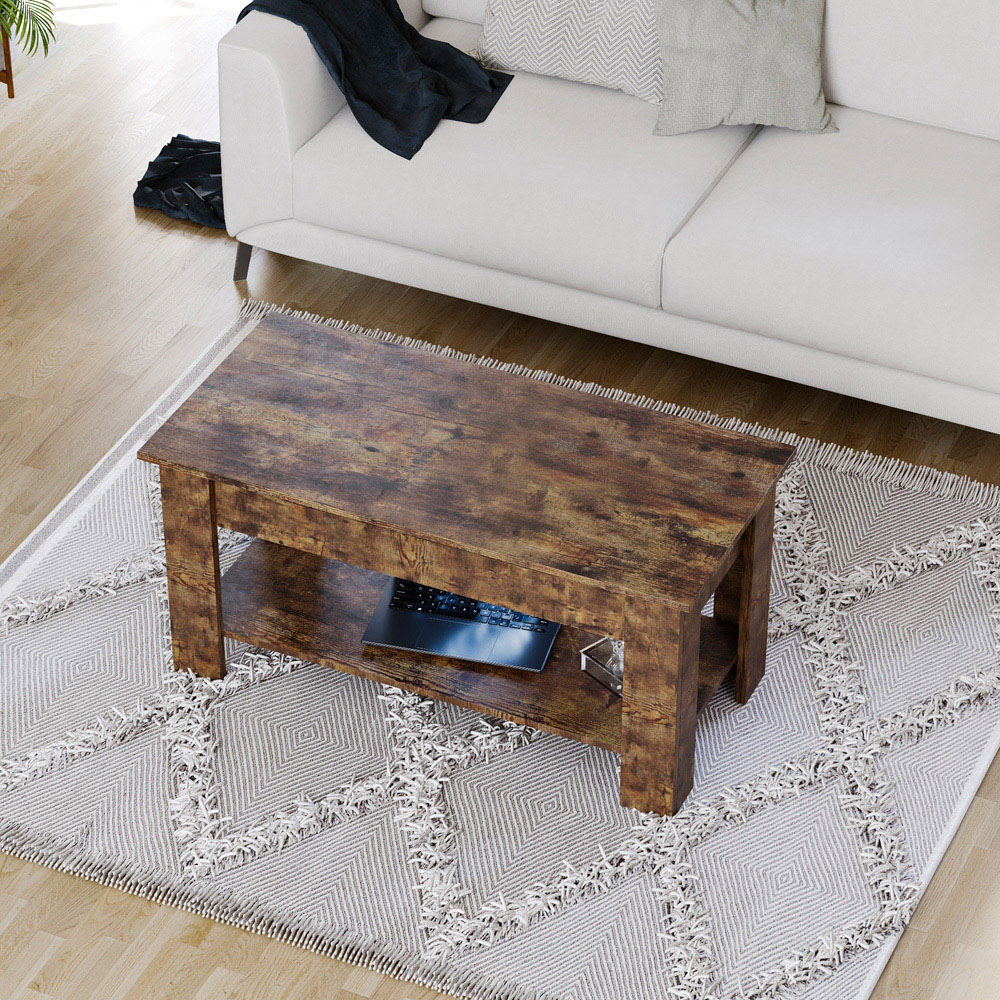 Vida Designs Dark Wood Lift Up Coffee Table Image 5
