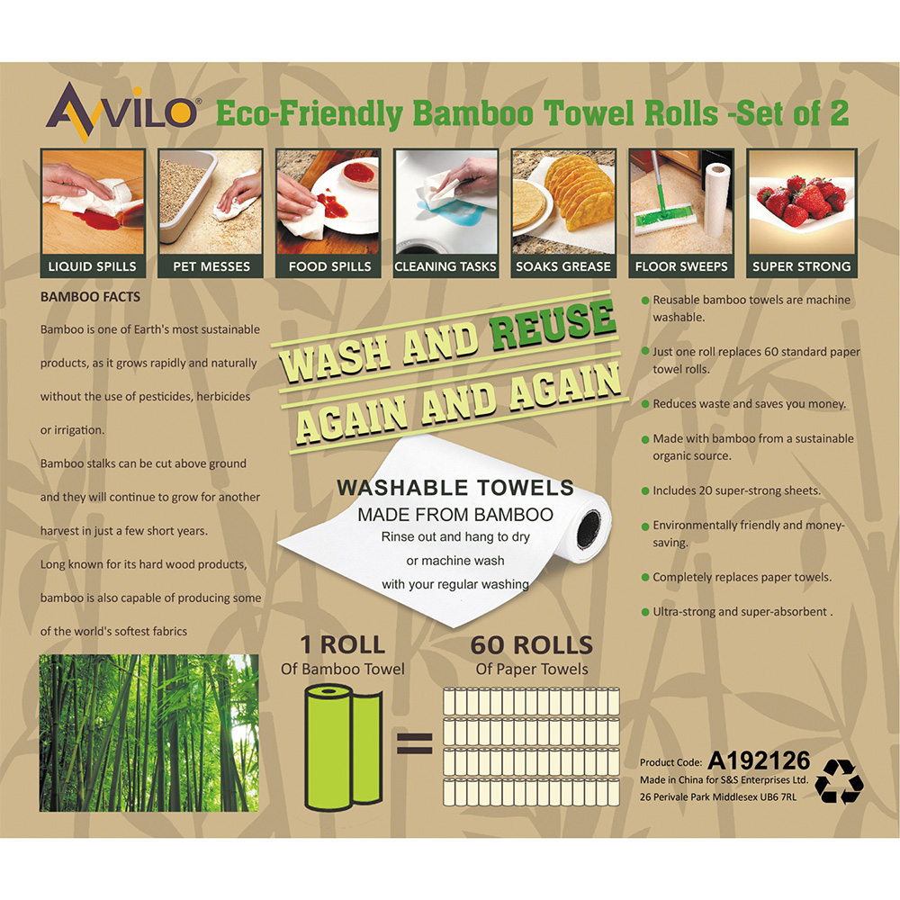 Avilo Bamboo Towel Roll 2 Pack Image 7