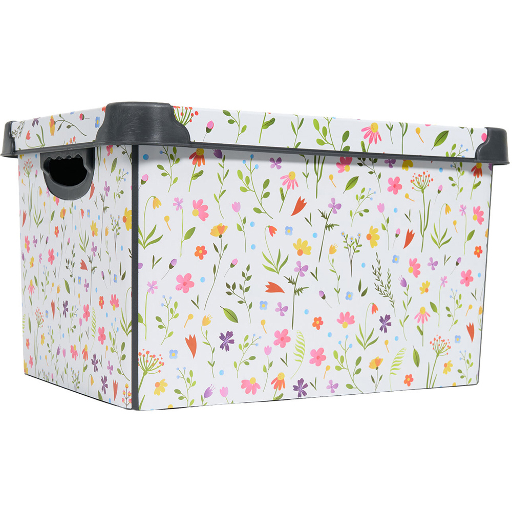Wildflower Printed Storage Box White Image 2