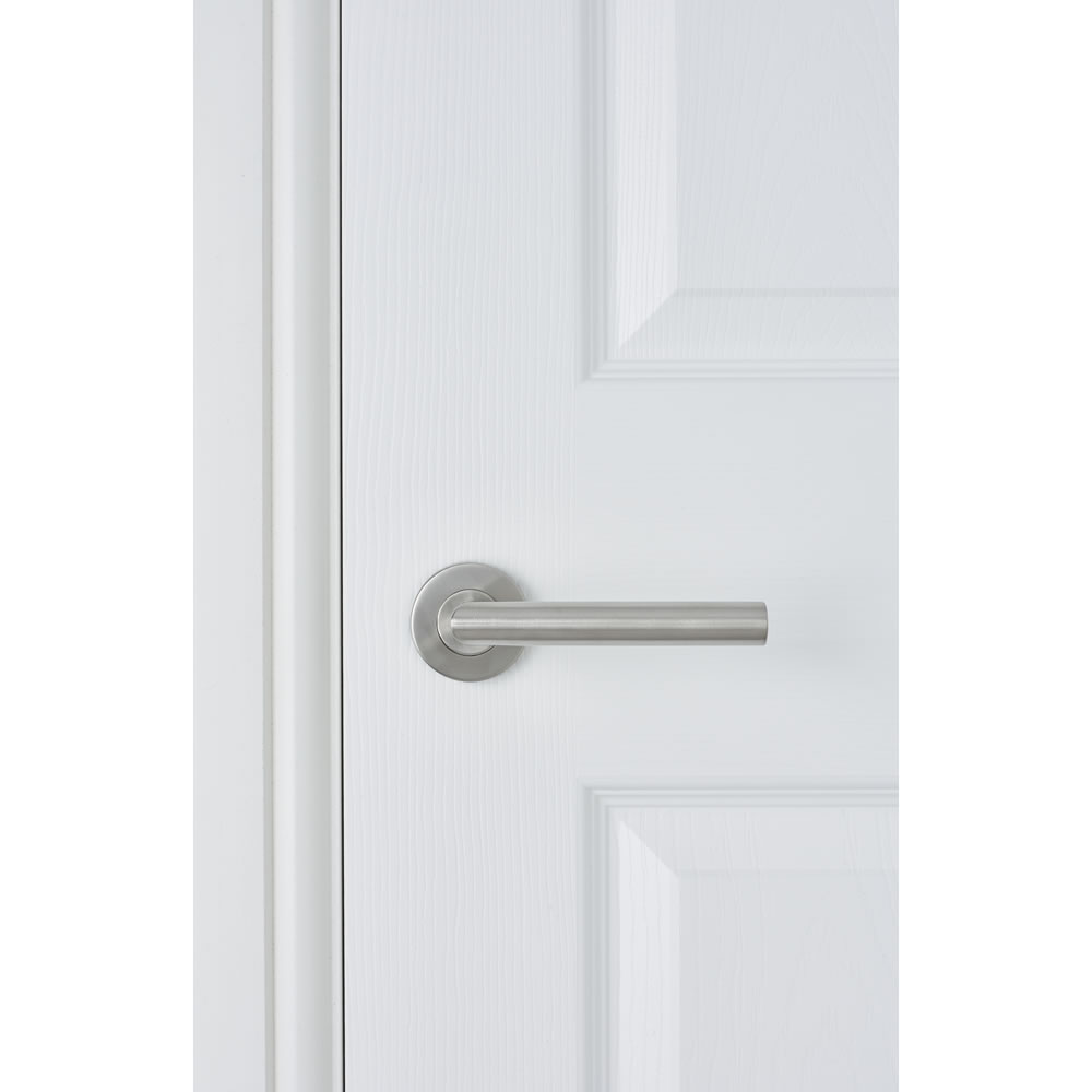 Wilko Door Handle LStraight Round Rose Wilko