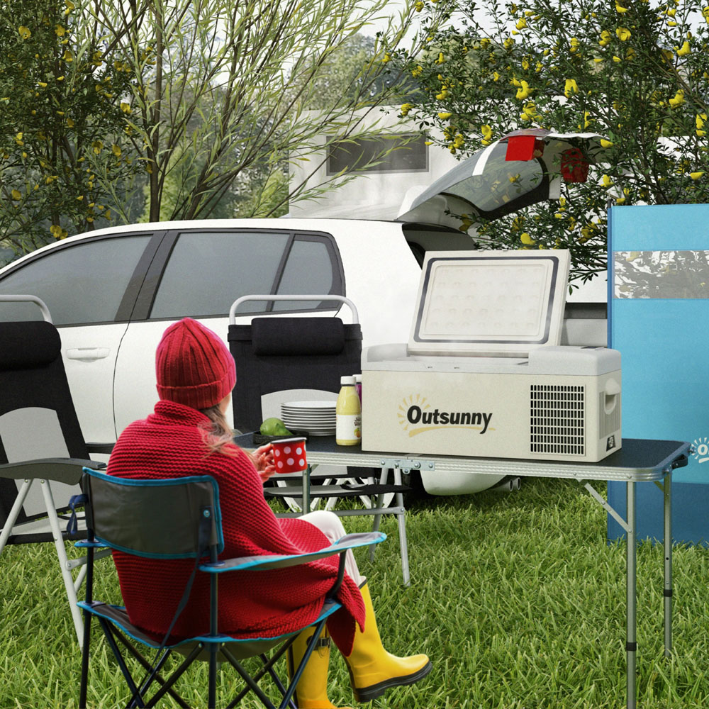 Outsunny C00-041V70KK Khaki Portable 16L Car Fridge Freezer Image 2