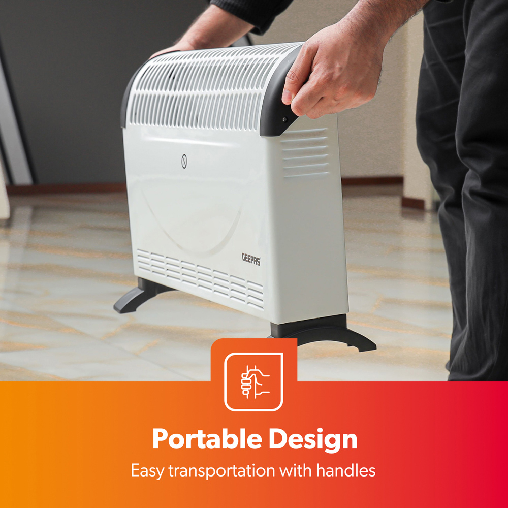 Geepas Electric Convector Heater 2000W 530 x 200 x 350mm Image 5