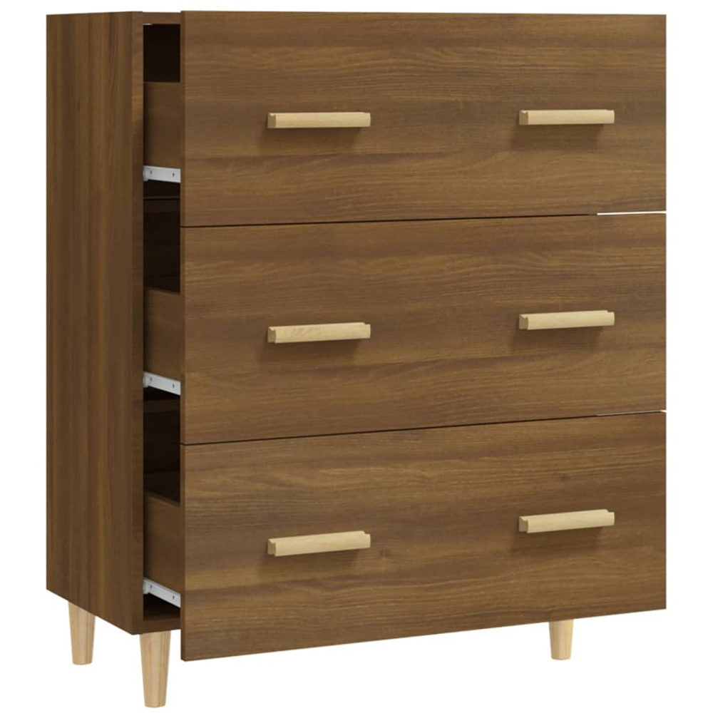 vidaXL 3 Drawer Brown Oak Sideboard Image 5