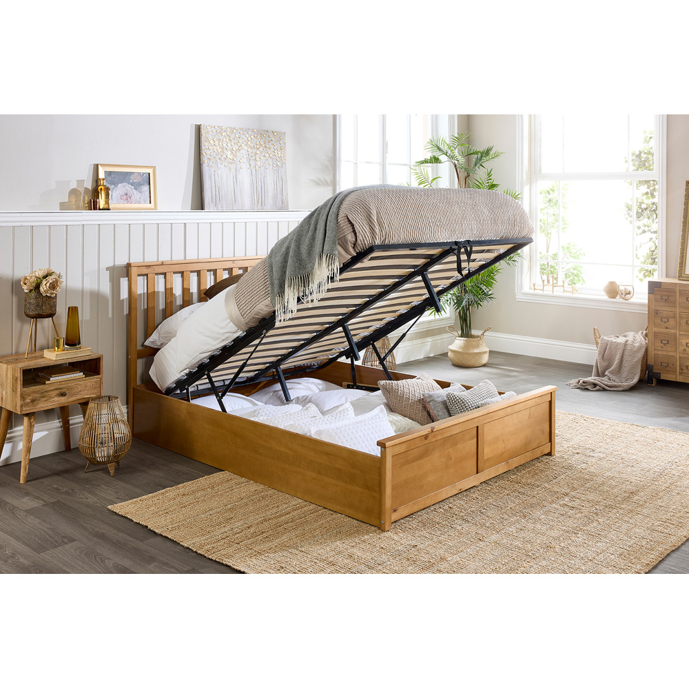 Aspire Single Natural Wooden Ottoman Bed Image 6