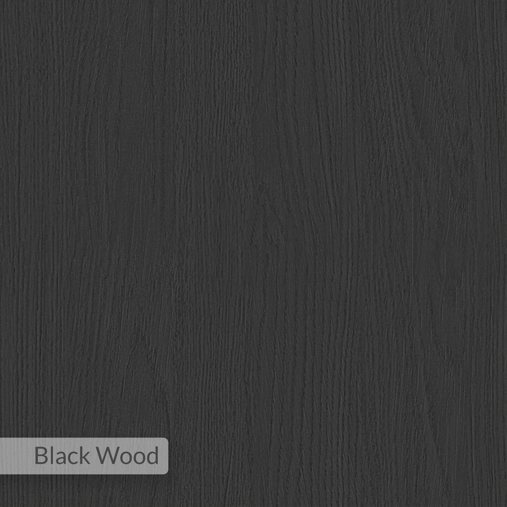 Decortie Combayn 3 Shelf Black Wood Low Bookcase Image 5