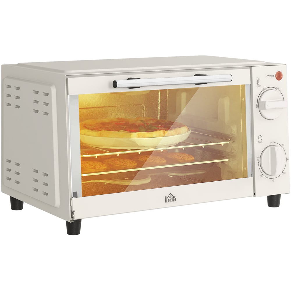 HOMCOM 800-088V70CW Cream 9L Countertop Toaster Oven 750W Image 1