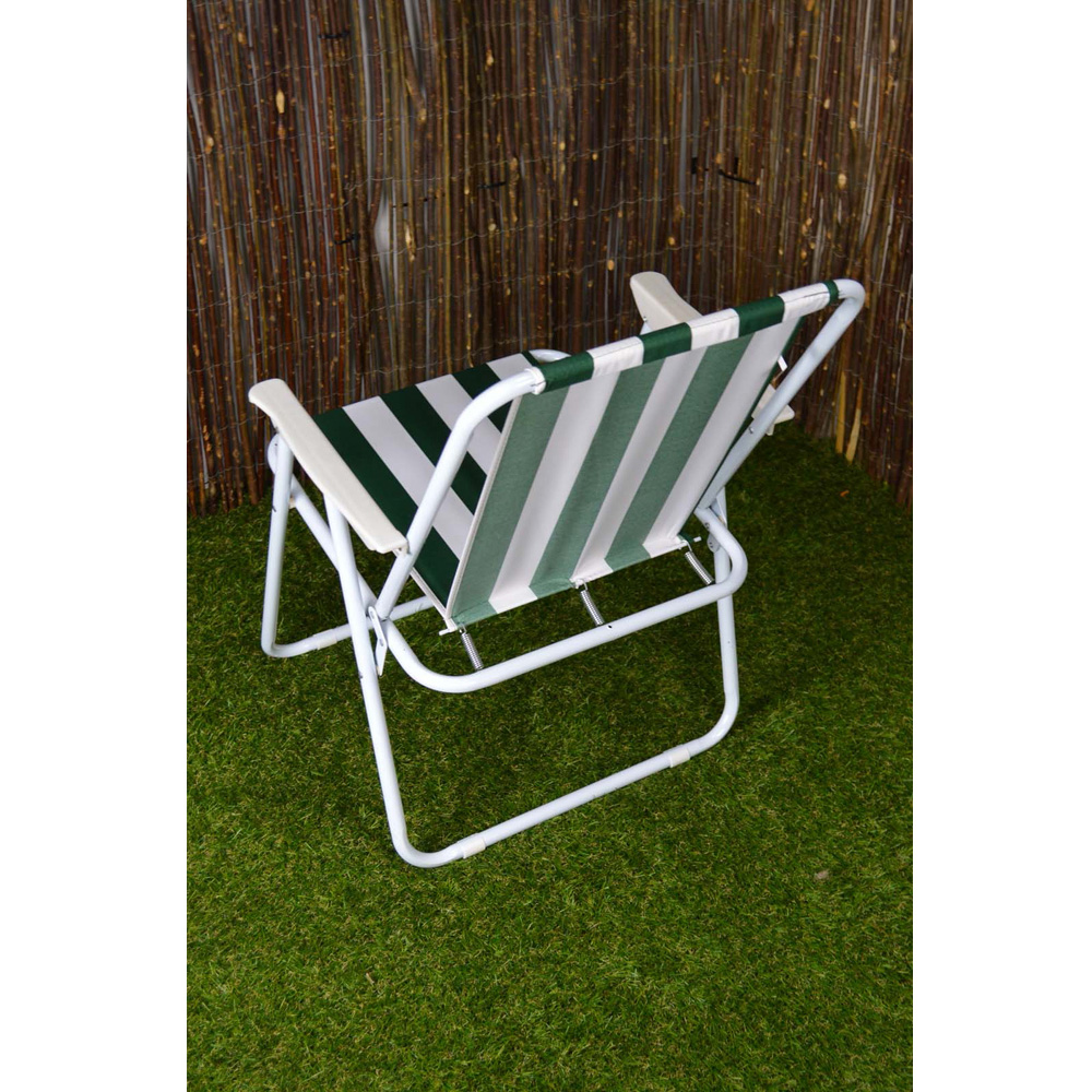 Samuel Alexander Green and White Folding Camping Chair Image 5